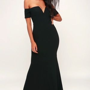 Lulus off the shoulder black dress